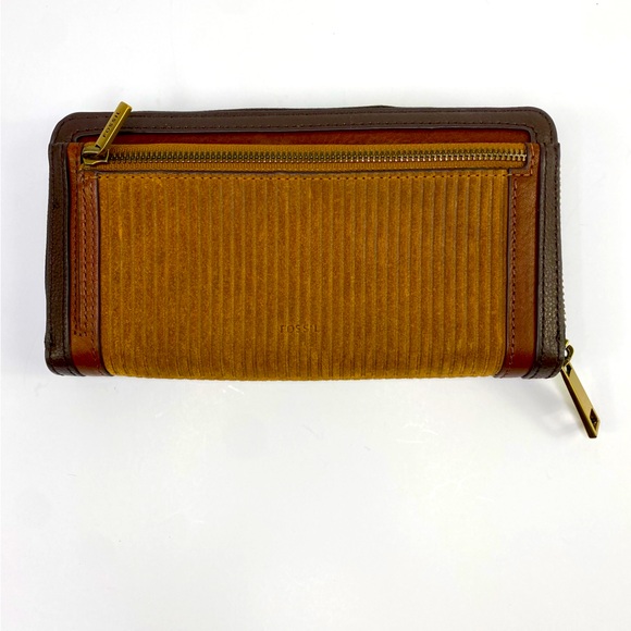 Fossil Logan Zip Clutch Wallet Leather - Picture 1 of 7